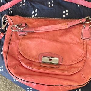 Coach Coral Leather Shoulder Bag